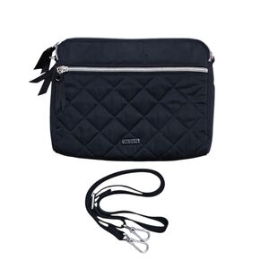 Vera Bradley Performance Twill Triple Compartment Crossbody Purse Black Quilted